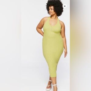 Forever21 plus size lime green halter dress. Size 1X. Excellent condition.
